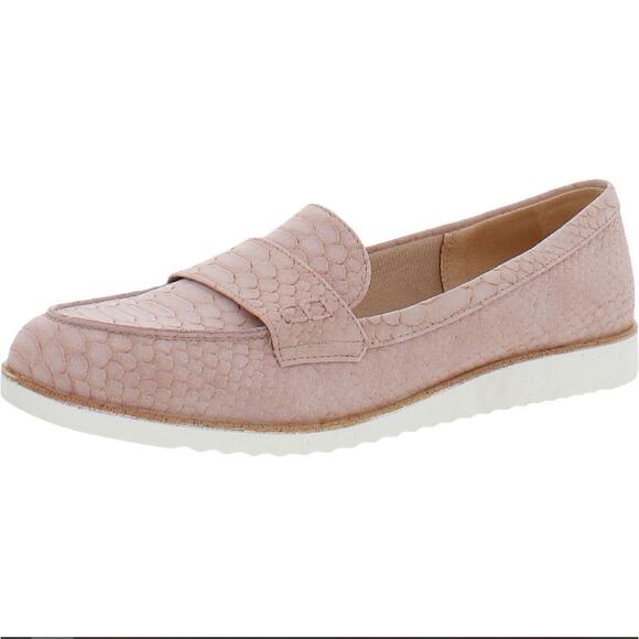 Life Stride Velocity 2.0 Pink Faux Snakeskin Leather Zee Slip On Flat Loafer 9.5 - Picture 1 of 11